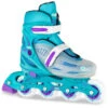 148 Adjustable Inline Skates - Teal Glitter Large (size 5-8) -UNCLE PETES TOYS Sales 148tealL 34987.1664522128