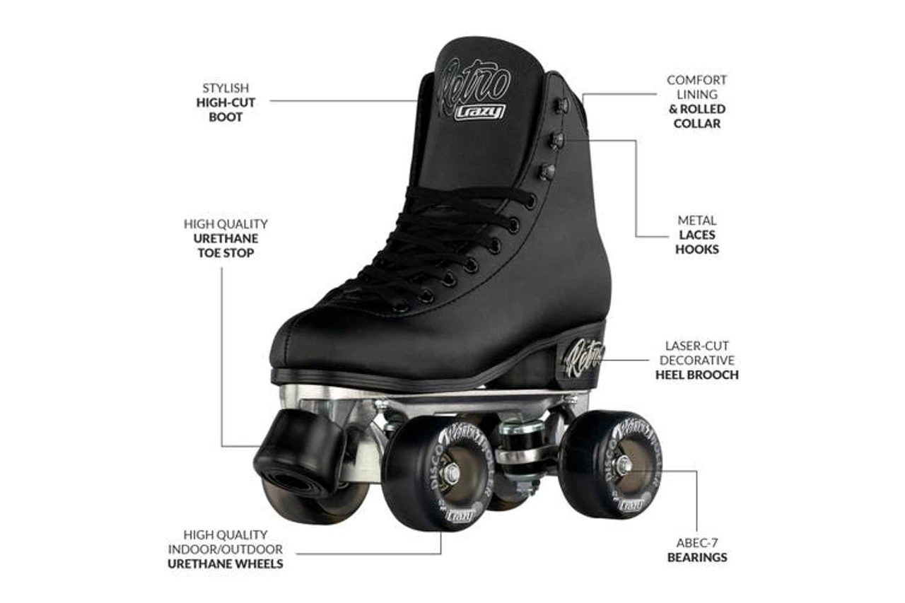 Retro Roller Skates Black (Eu45) Mens 12/ Ladies 13 5 Retro Roller Skates Black (Eu45) Mens 12/ Ladies 13 - Image 3