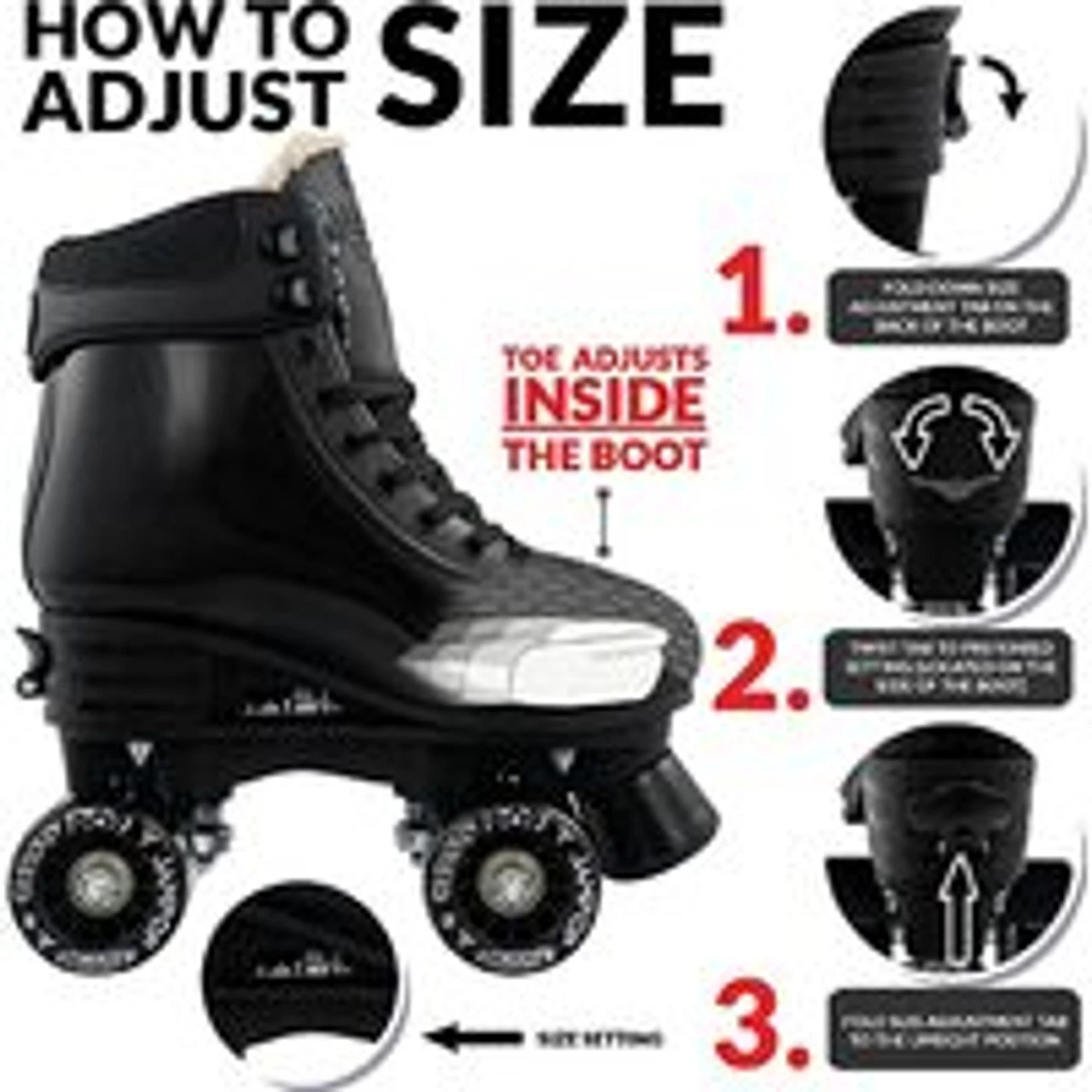 Jam POP Adjustable Roller Skates Small (Size J12-2) 4 Jam POP Adjustable Roller Skates Small (Size J12-2) - Image 2