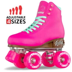 Retro Roller Skates Pink (Eu40) Mens 7.5/ Ladies 8.5