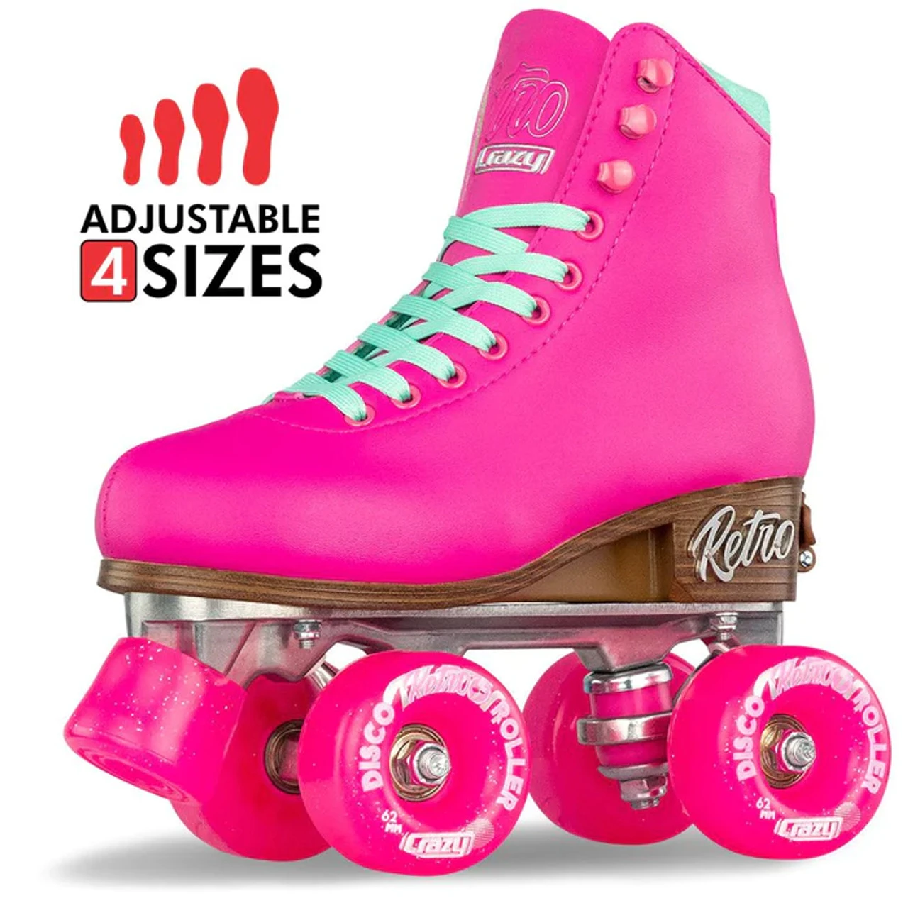 Retro Roller Skates Pink (Eu42) Mens 9/ Ladies10 3 Retro Roller Skates Pink (Eu42) Mens 9/ Ladies10
