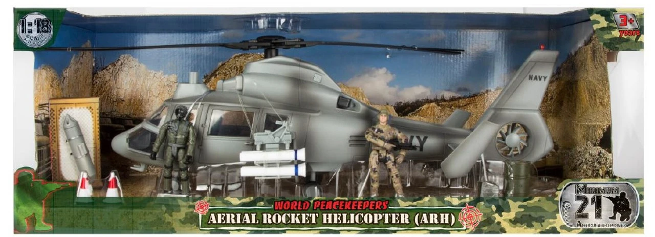 Aerial Rocket Helicopter With 2 Figures 1:18 Scale 3 Aerial Rocket Helicopter With 2 Figures 1:18 Scale