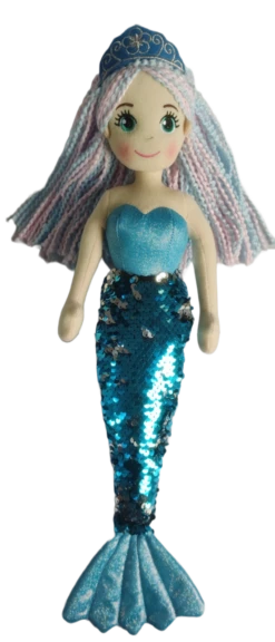 45cm Taylor Flip Sequined Blue Mermaid